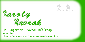 karoly mavrak business card